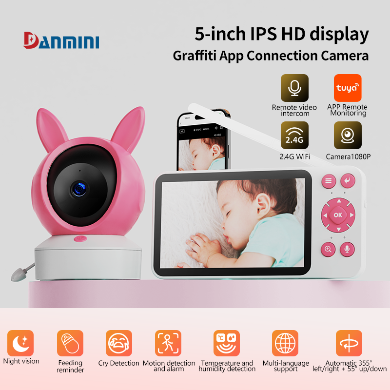 Smart Baby Night Light - Tuya kamera pengawas bayi, 5 