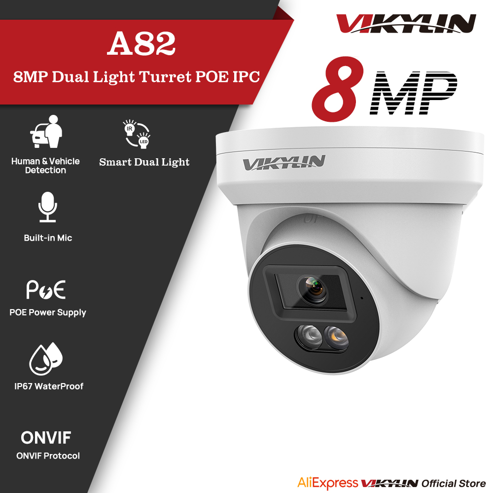 Smart Home Microsoft - VIKYLIN Kamera Keamanan IP 8MP Poe