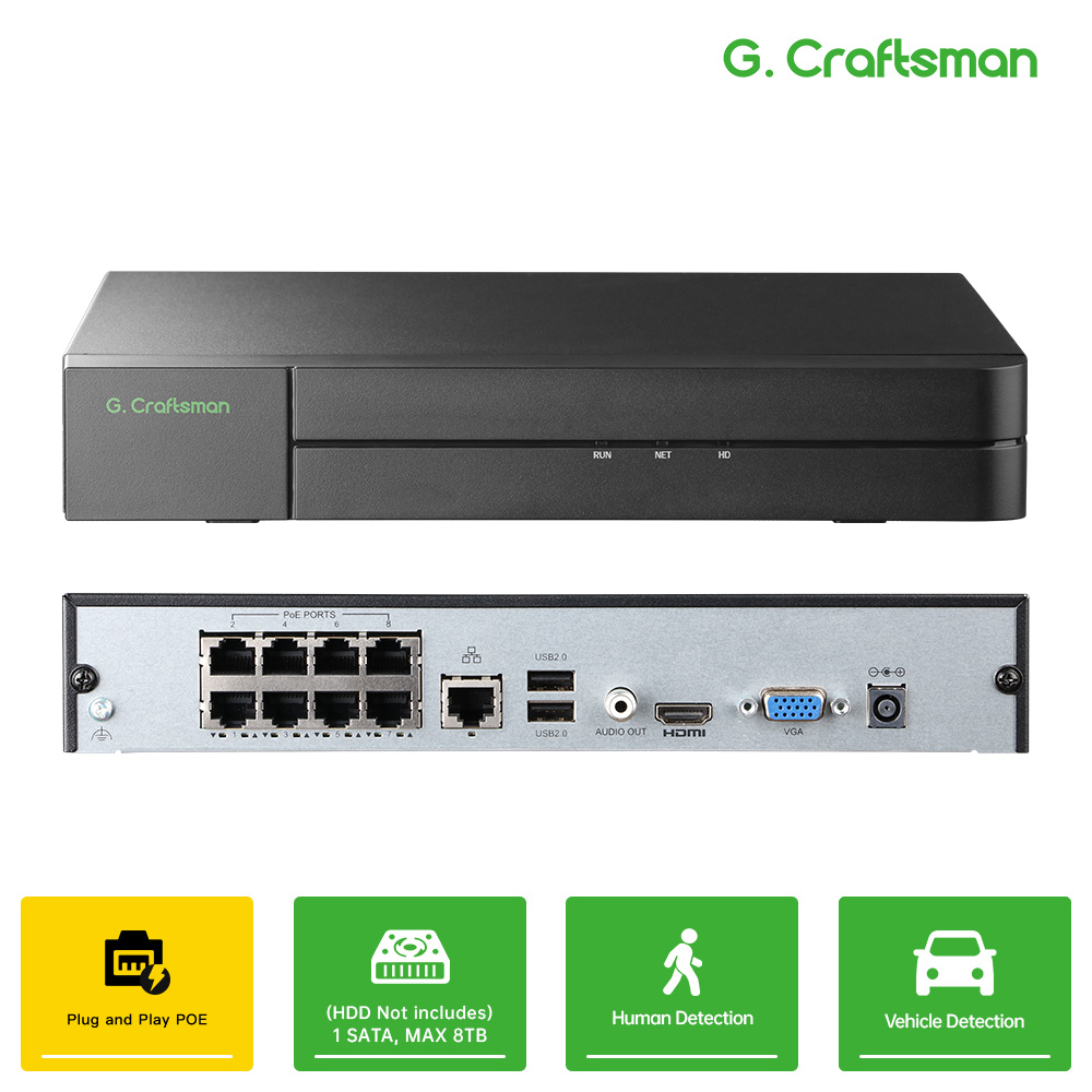 Smart Home Microsoft - C-U,8CH POE Perekam Video Jaringan 4K