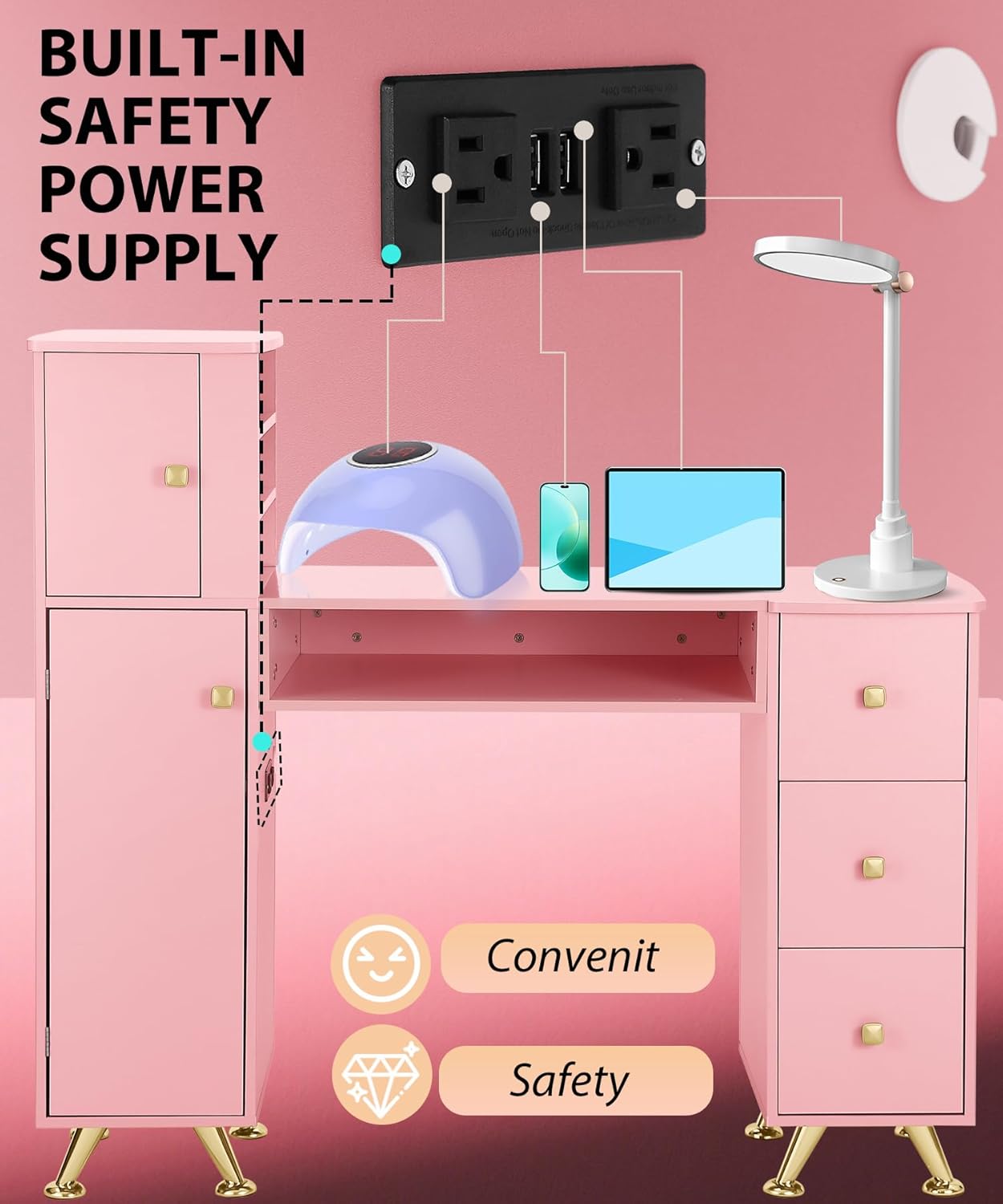 Meja Kuku Warna Pink untuk Tek - Smart Home Pc ulasan dan harga