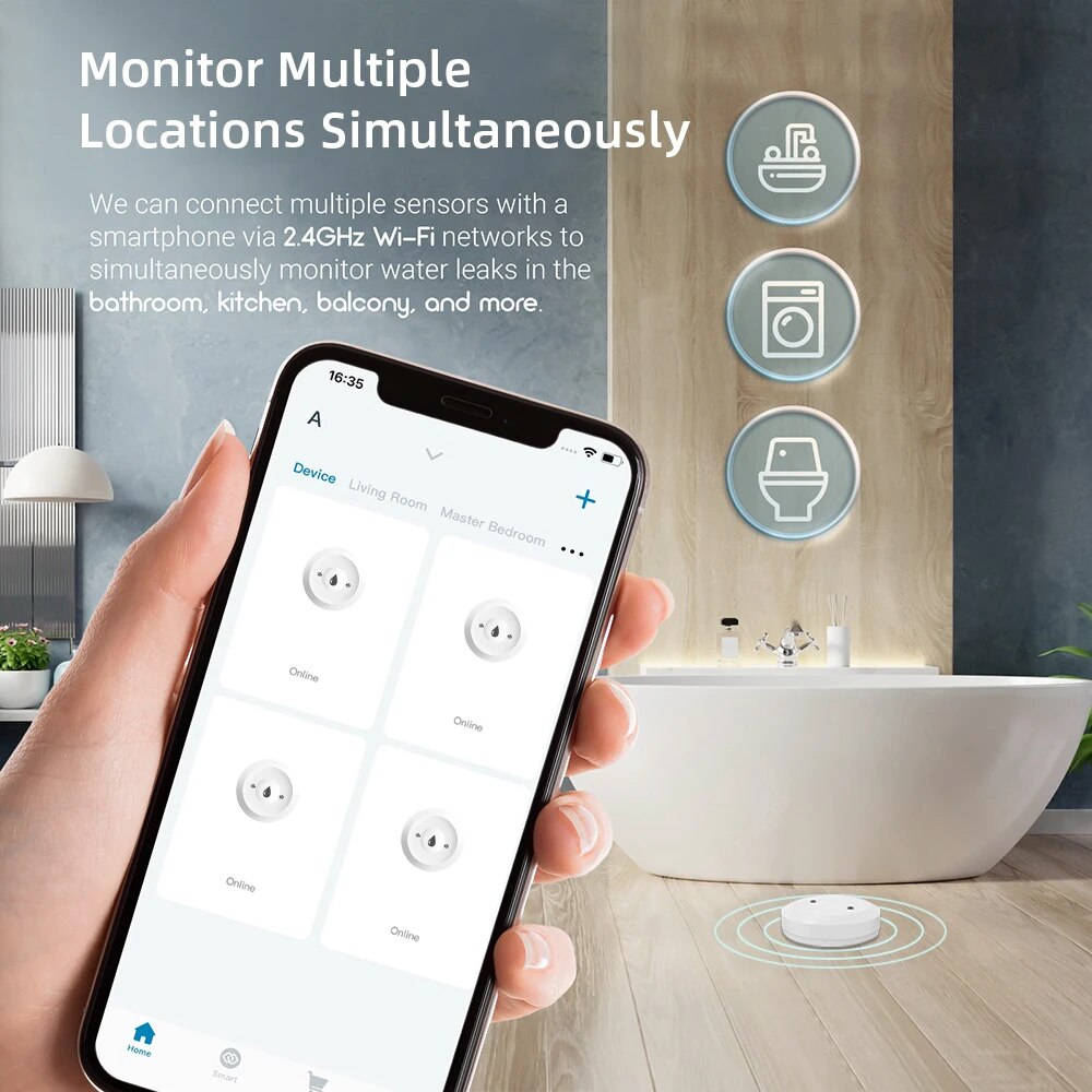 Zigbee3.0 Detektor Kebocoran A - Smart Home Zentrale ulasan dan harga