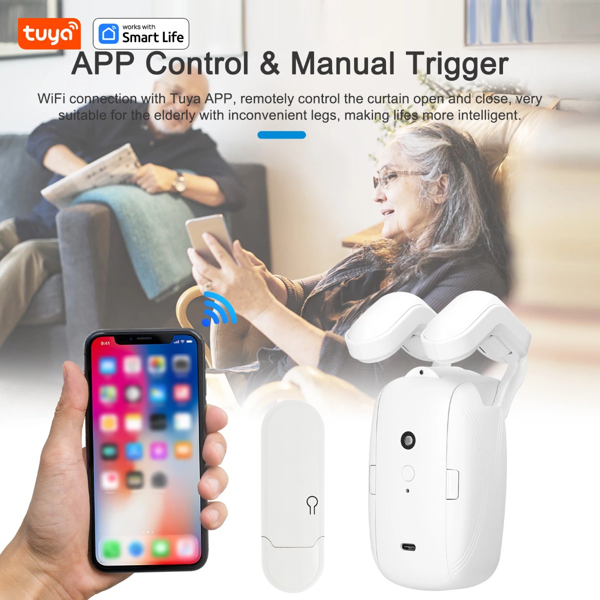 1/2 Buah Robot Tirai WiFi Pint - Smart Home Gira ulasan dan harga