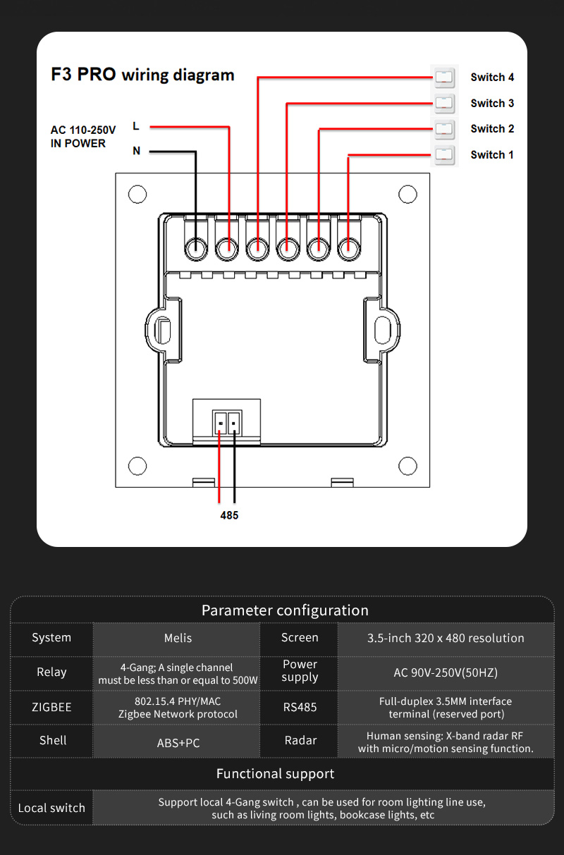 F3 Pro Panel Sentuh IPS 3.5 In - Smart Home Panel ulasan dan harga